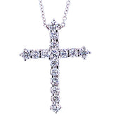 14K White Gold Diamond Cross Pendant (3/4 ct t.w.)